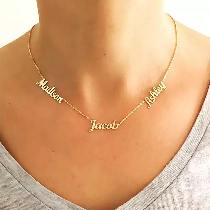 Custom Jewelry Shop i style Multiple Names Family His and Hers Necklace Personalized Necklace