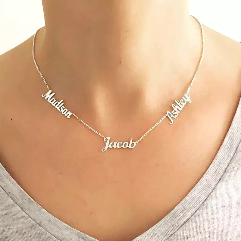 Custom Jewelry Shop i style Multiple Names Family His and Hers Necklace Personalized Necklace