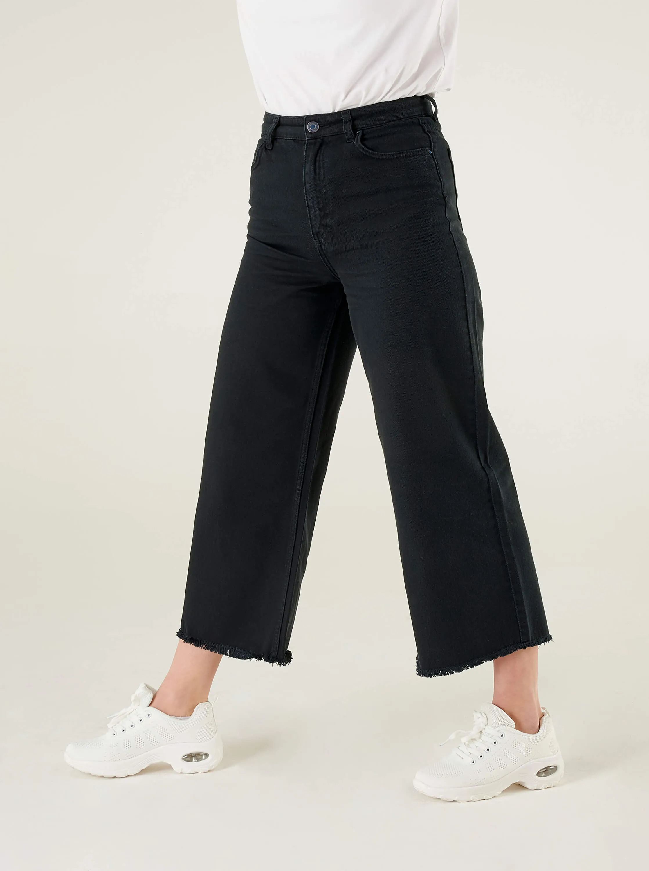 Dark Navy High Waist Wide Leg Jeans