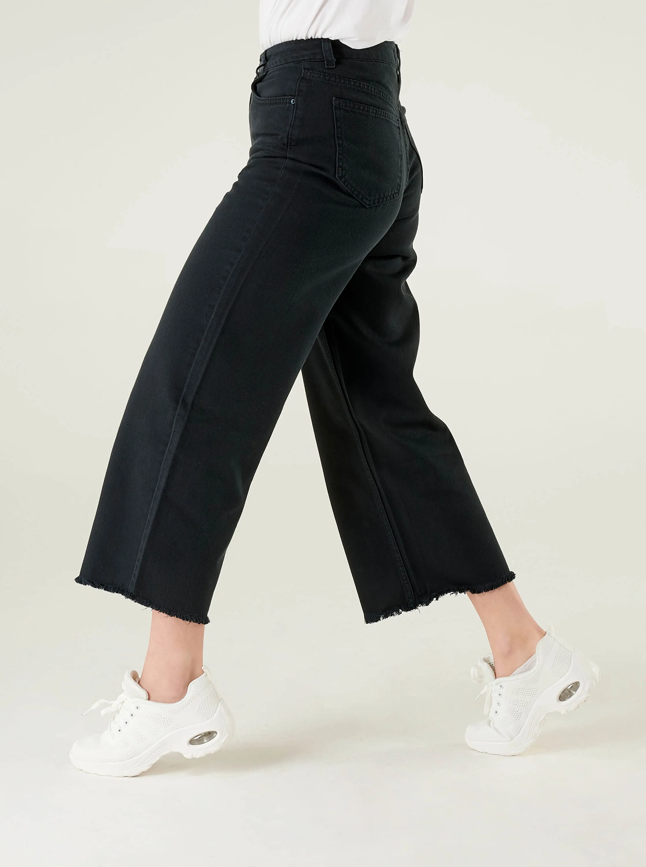 Dark Navy High Waist Wide Leg Jeans