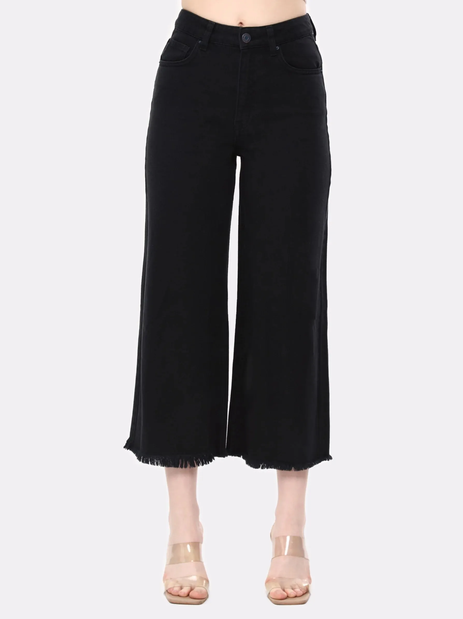 Dark Navy High Waist Wide Leg Jeans