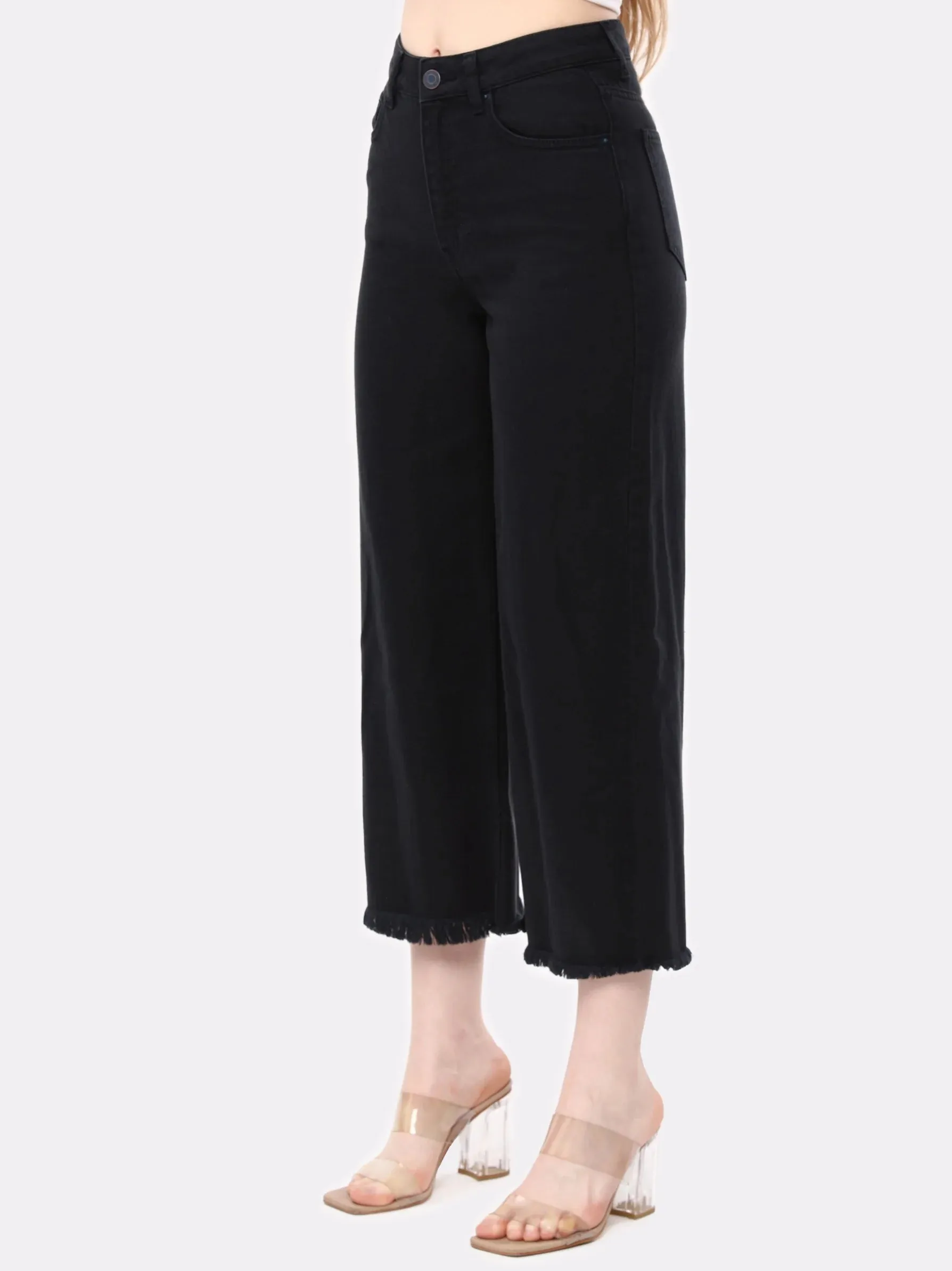 Dark Navy High Waist Wide Leg Jeans