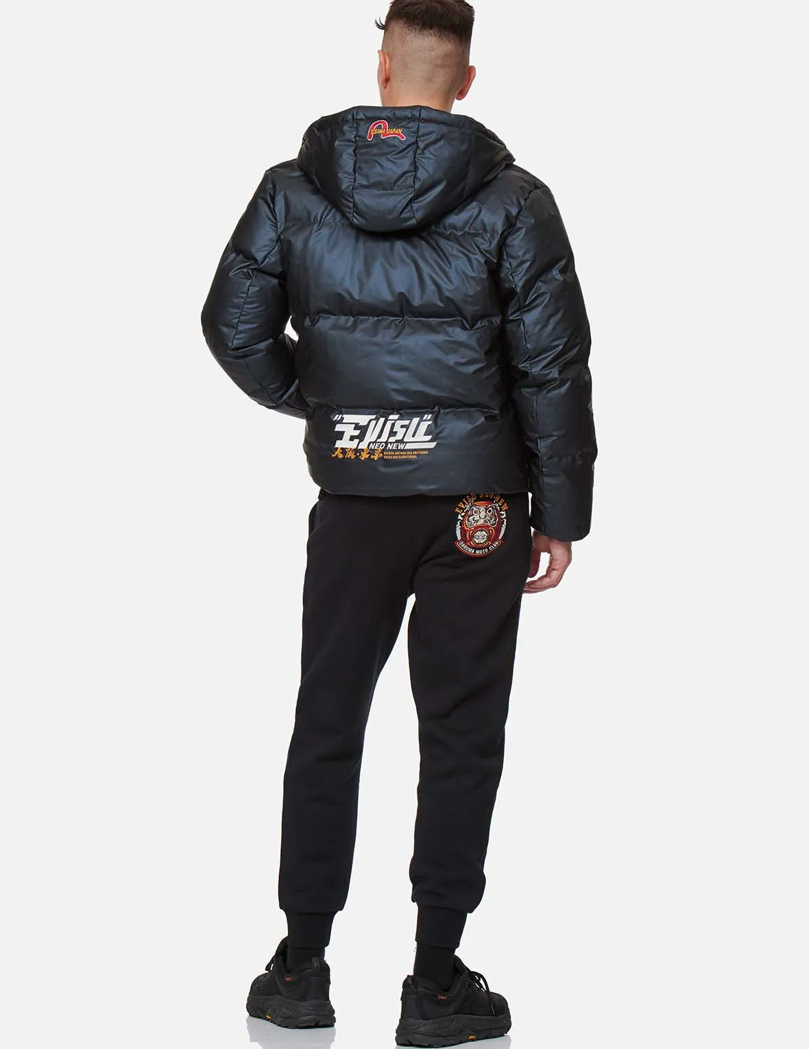 Daruma Moto Club Motif Embroidery Down Jacket