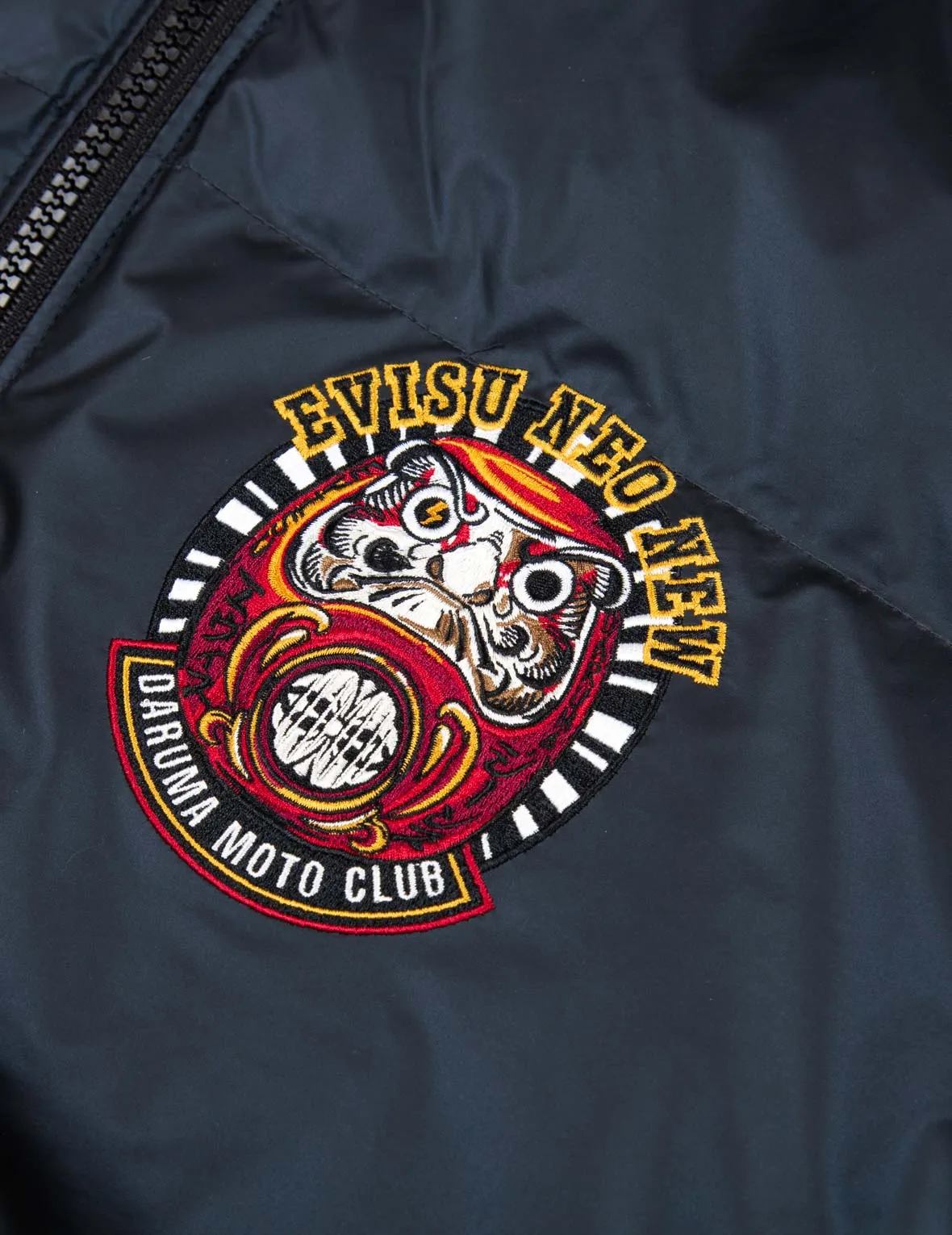 Daruma Moto Club Motif Embroidery Down Jacket