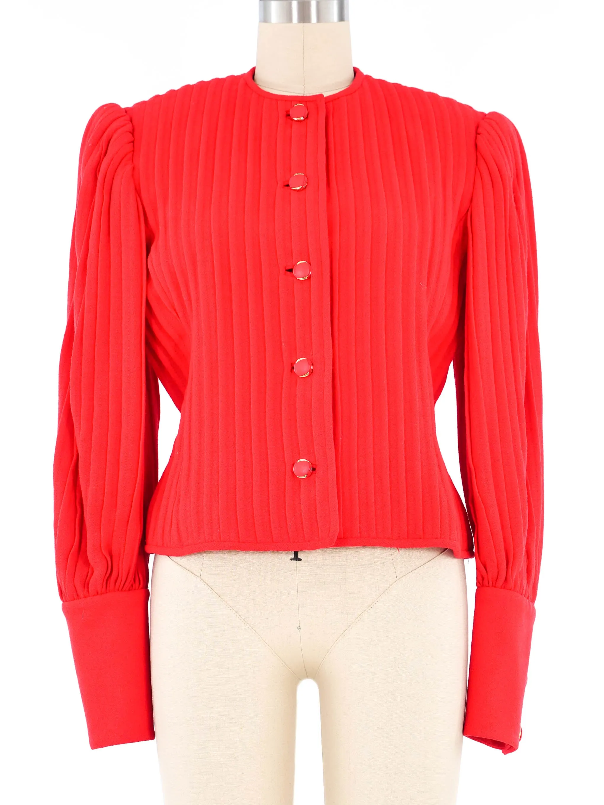 David Hayes Pleated Crop Jacket