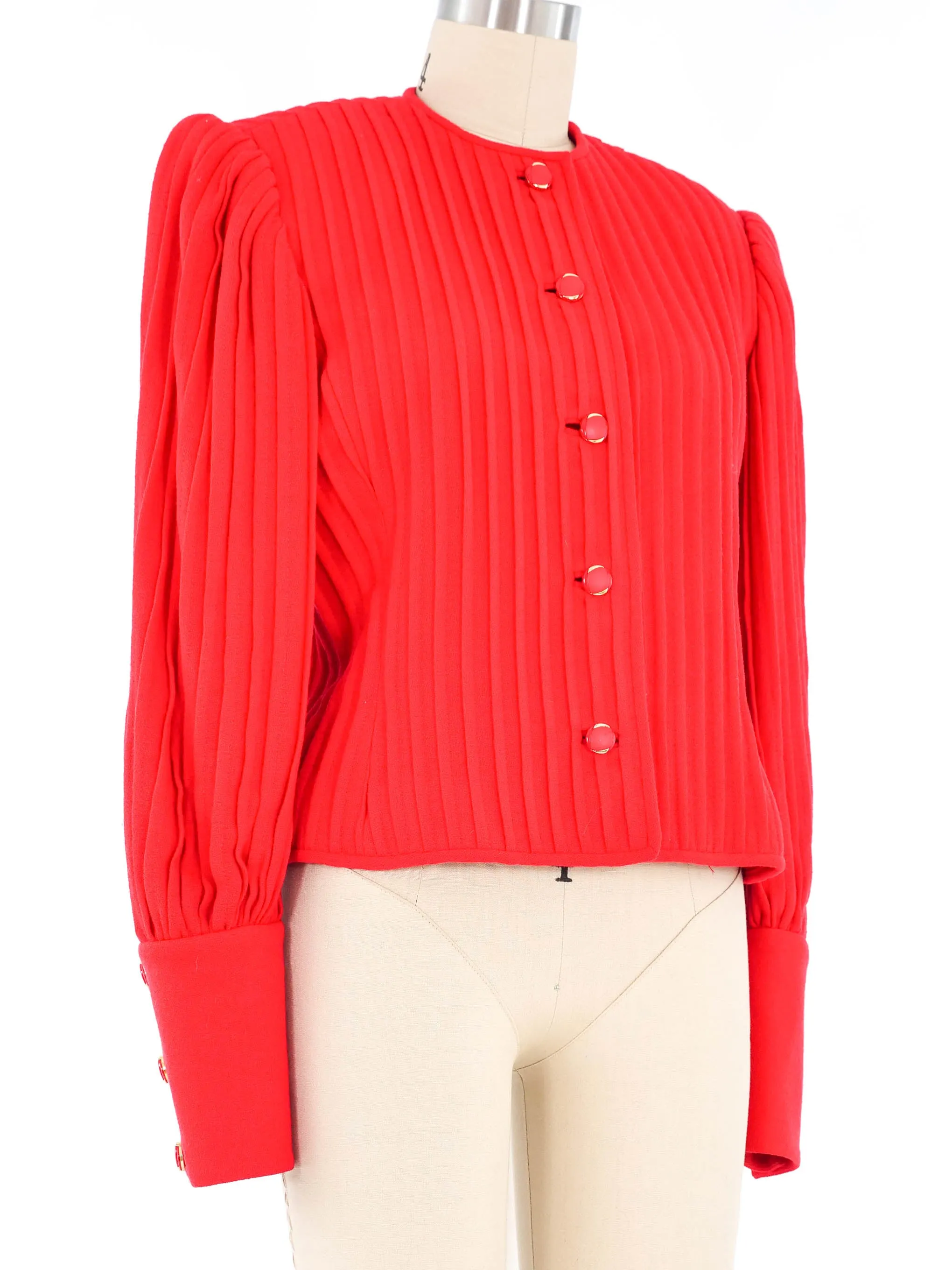 David Hayes Pleated Crop Jacket