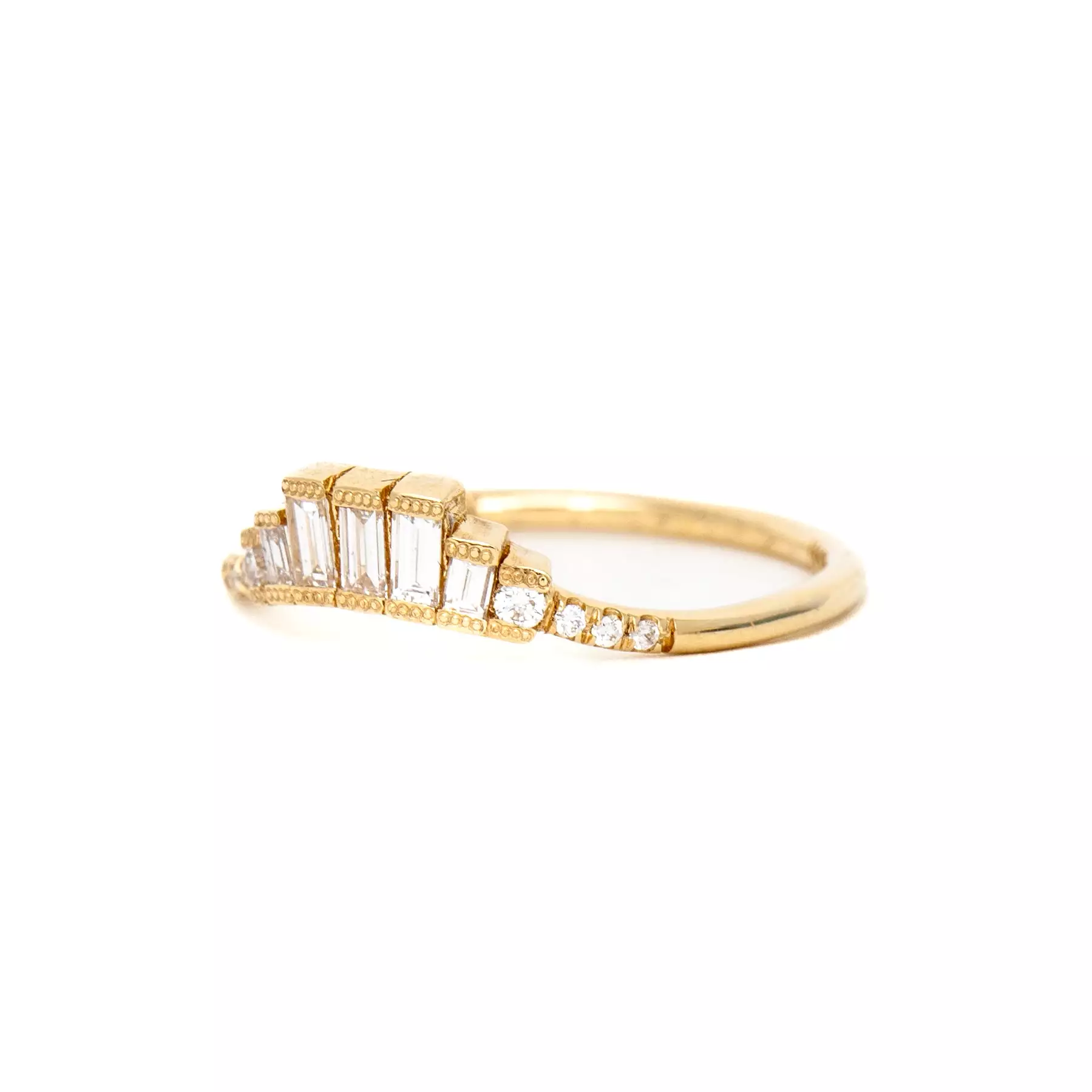 Diamond Baguette Crown Arch Band