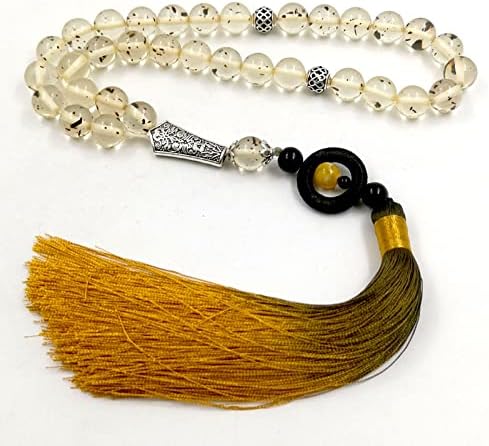 Distinctive Yellow Praise Rosary tasbih (10.9mm x 33 beads)