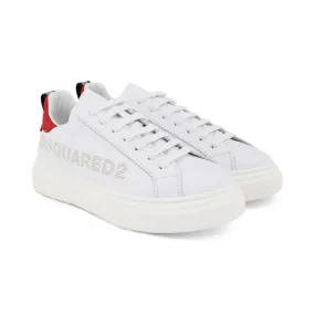 Dsquared2 Unisex White Sneaker With Red Detail