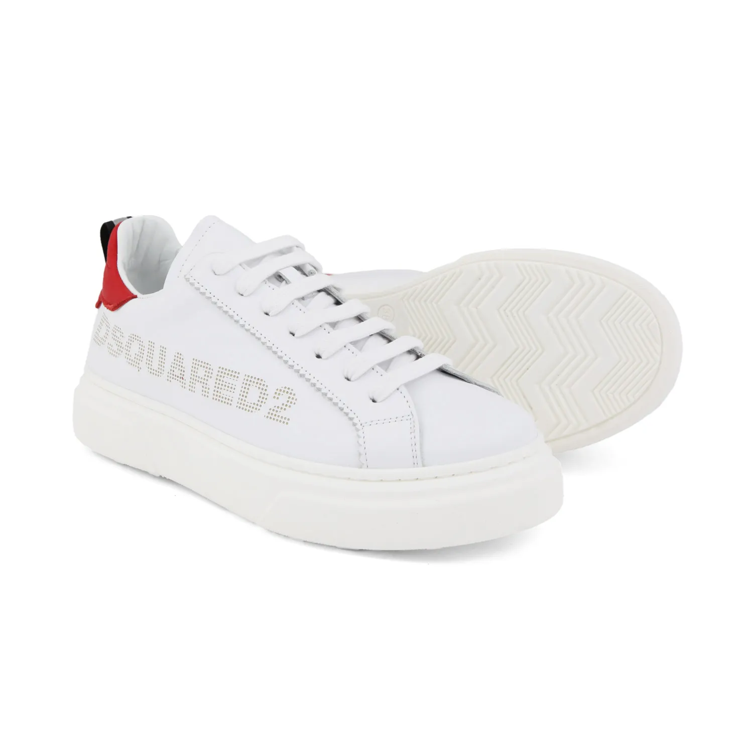 Dsquared2 Unisex White Sneaker With Red Detail