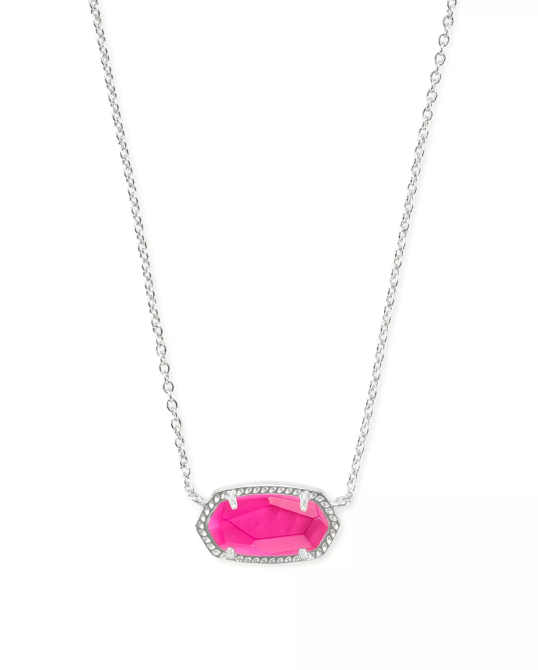 ELISA SHORT PENDANT NECKLACE RHODIUM AZALEA ILLUSION