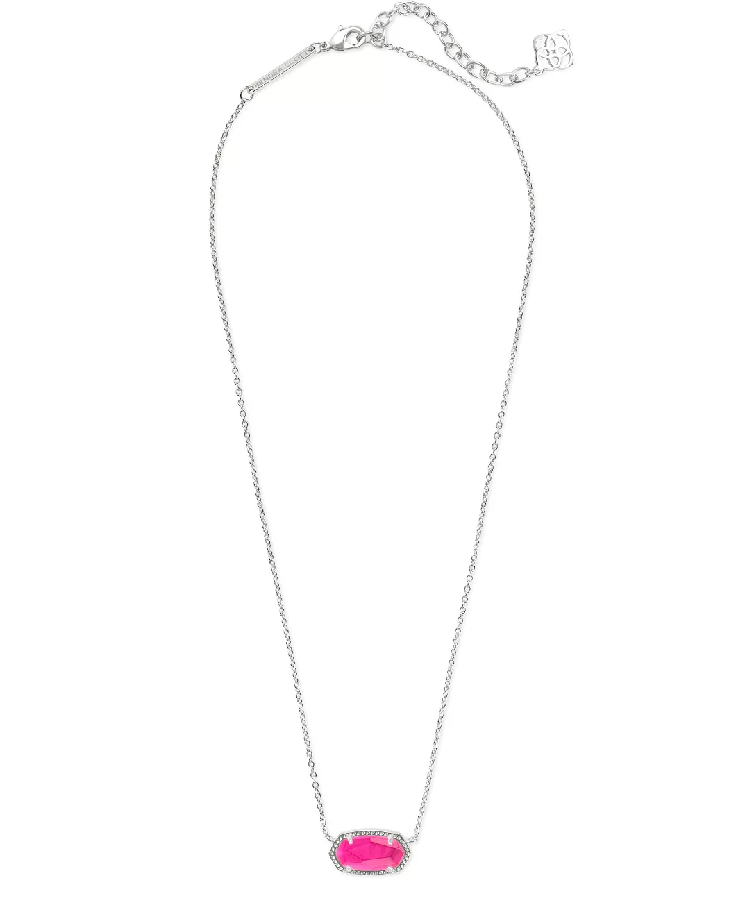 ELISA SHORT PENDANT NECKLACE RHODIUM AZALEA ILLUSION