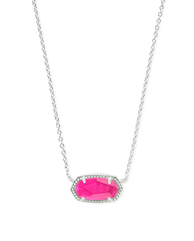 ELISA SHORT PENDANT NECKLACE RHODIUM AZALEA ILLUSION