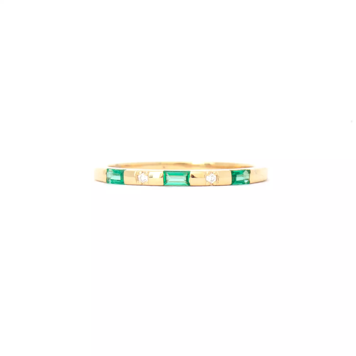 Emerald Single Row Tarot Baguette Band