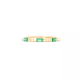 Emerald Single Row Tarot Baguette Band