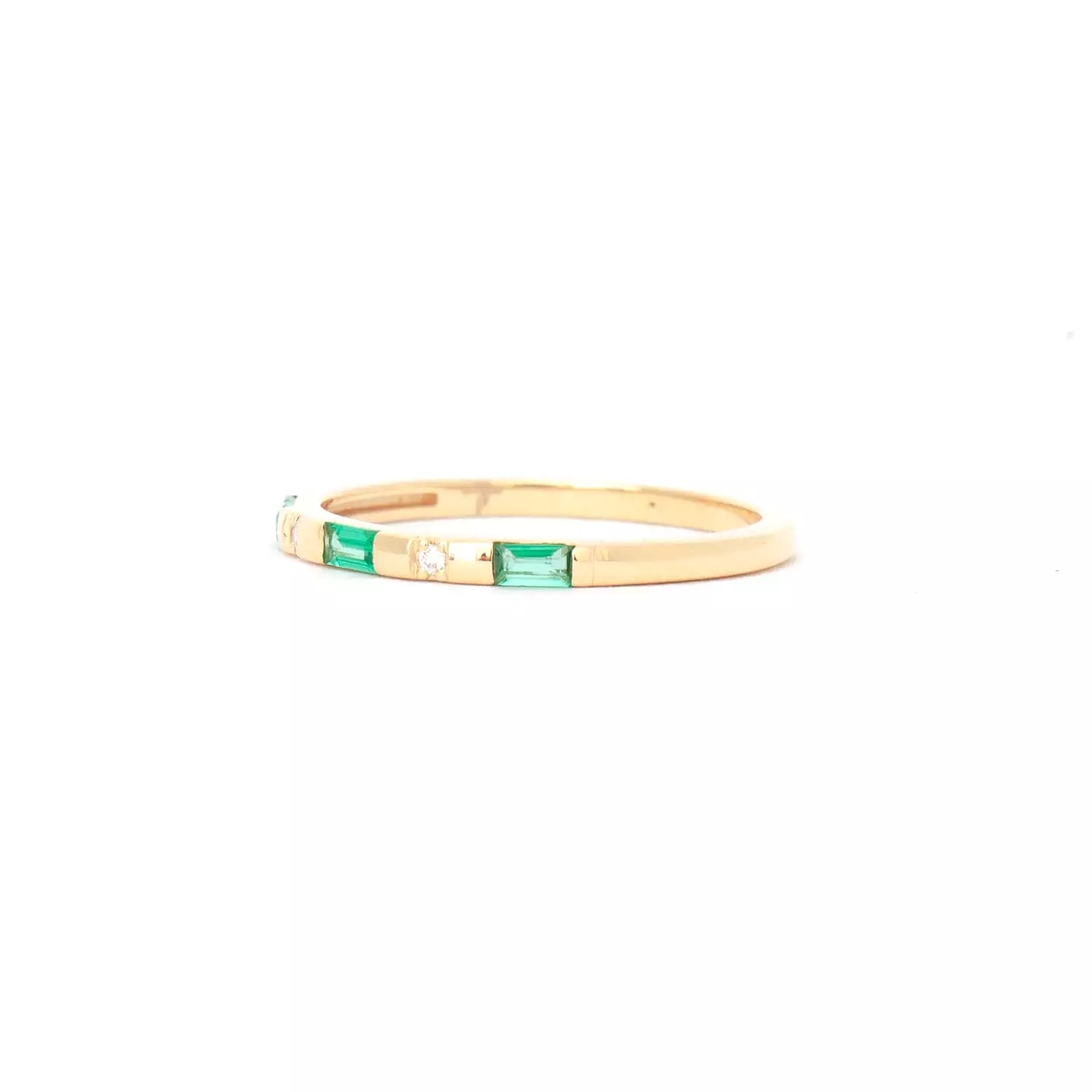 Emerald Single Row Tarot Baguette Band