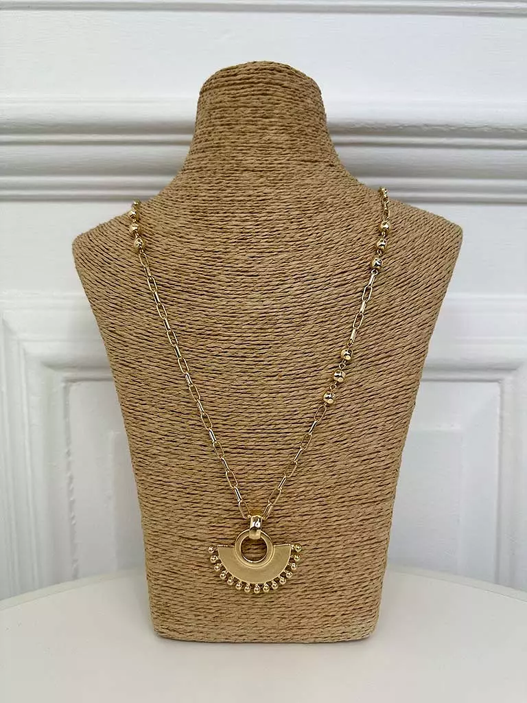 Envy Deco Fan Chain Link Necklace - Gold