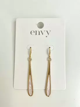 Envy Pearlescent Teardrop Earrings - Gold