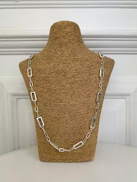 Envy Rectangle Chain Link Necklace - Silver