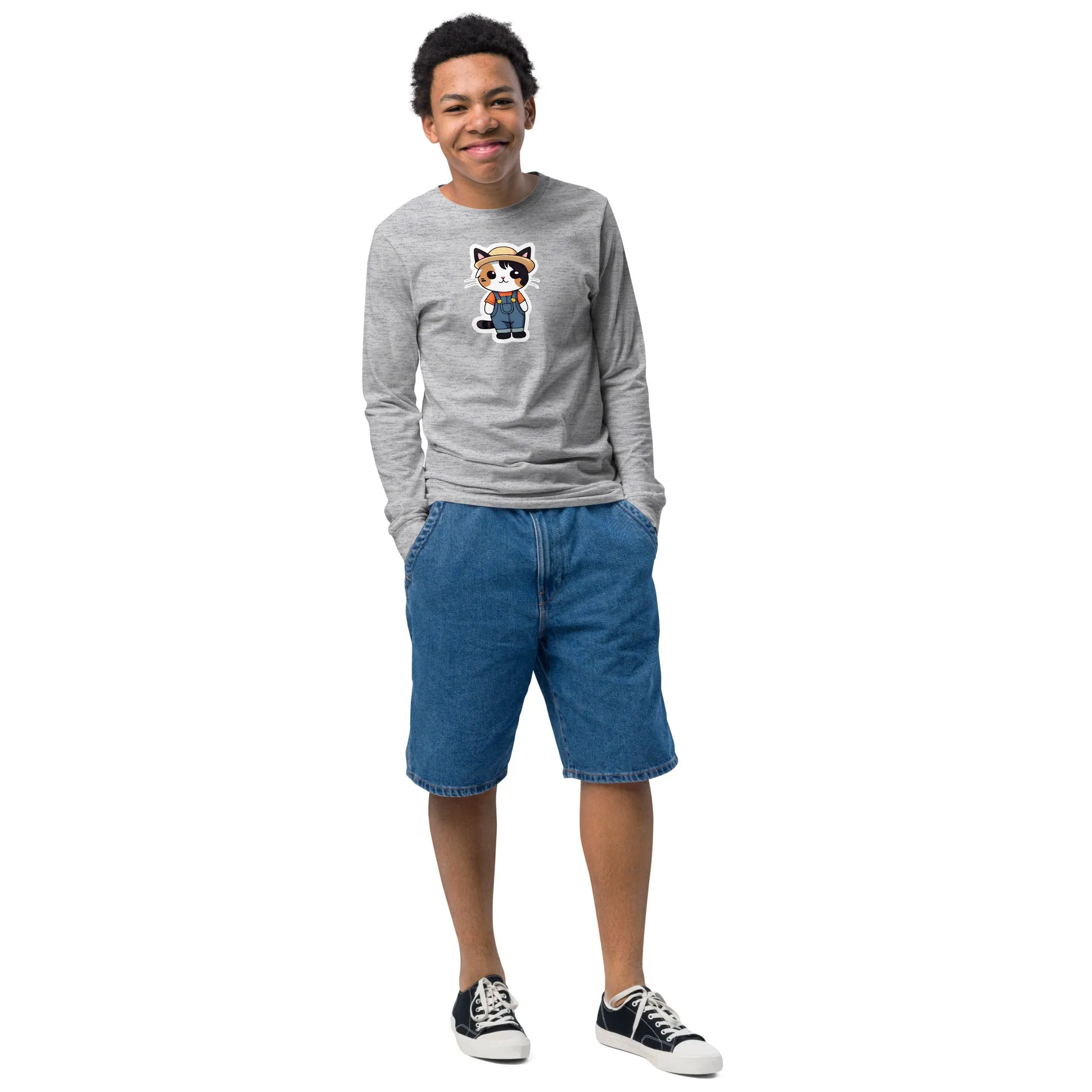 Farmboy Kitten Youth Long Sleeve Tee