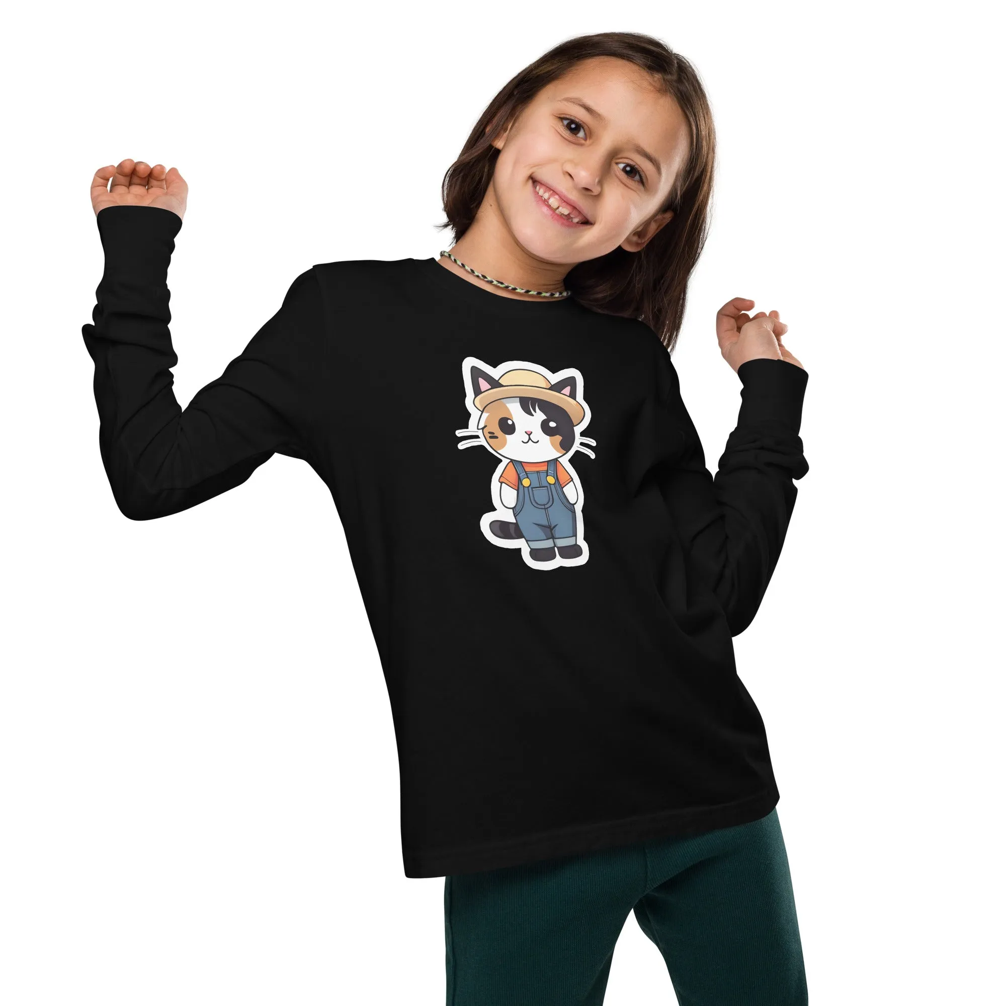 Farmboy Kitten Youth Long Sleeve Tee