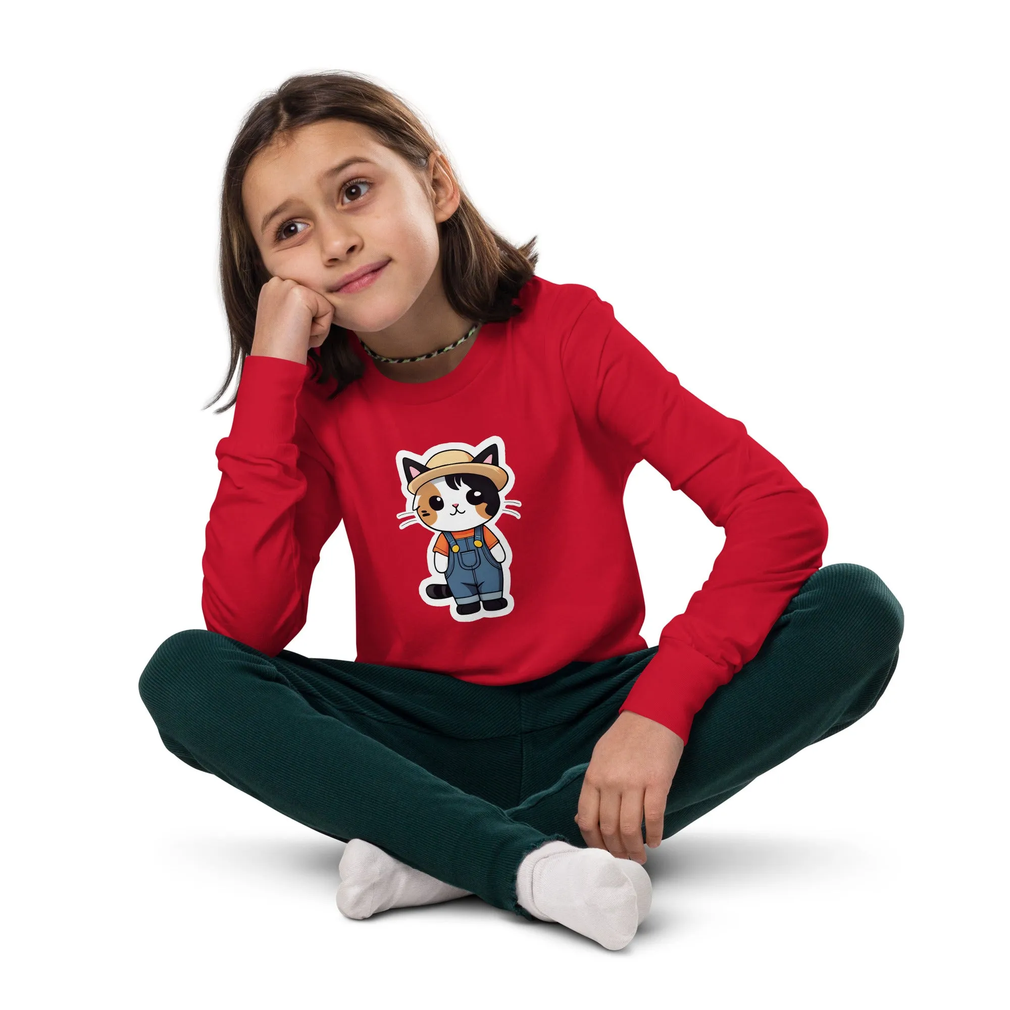 Farmboy Kitten Youth Long Sleeve Tee