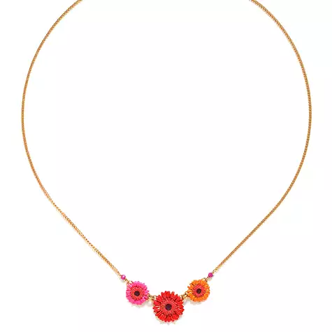 Franck Herval - RUBY 3 gerbera flower short necklace