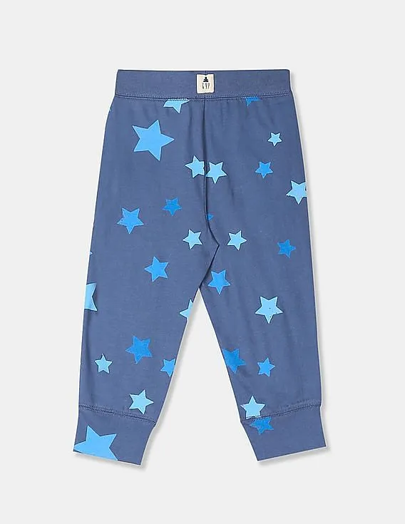 GAP Toddler Boy Blue Allover Star Print Pull On Jogger Pants