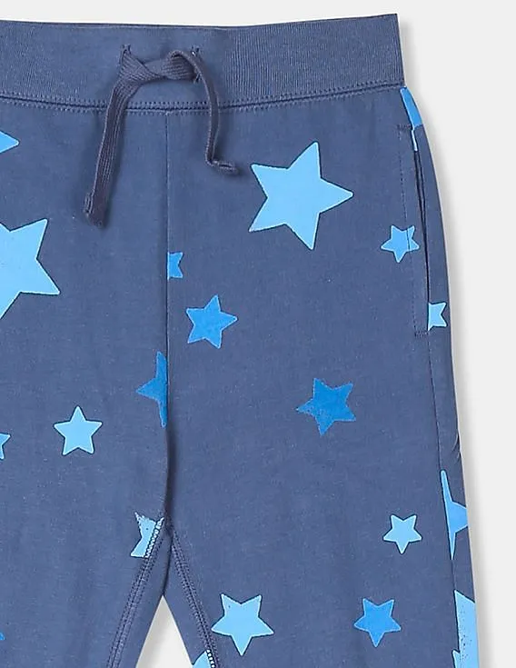 GAP Toddler Boy Blue Allover Star Print Pull On Jogger Pants