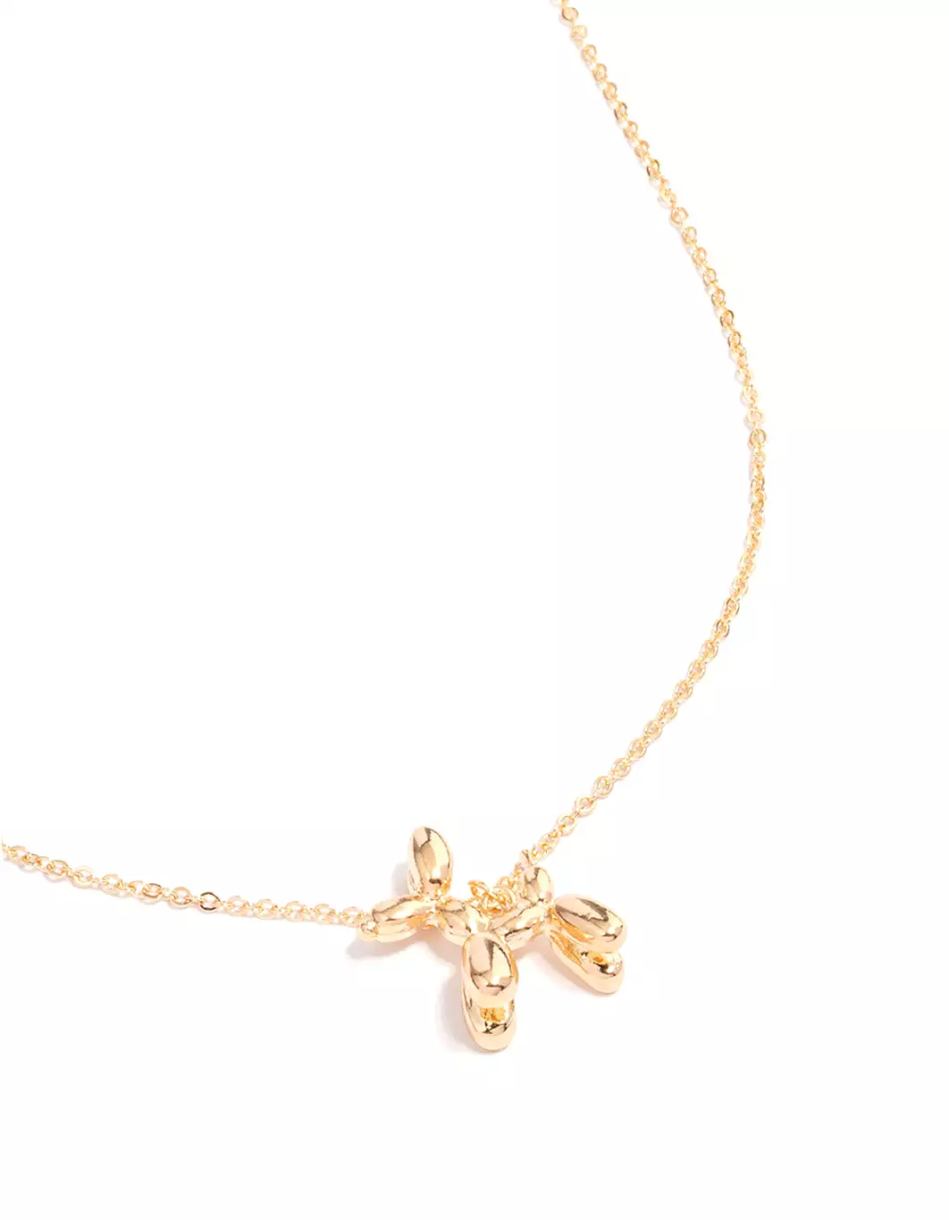 Gold Bubble Dog Short Necklace