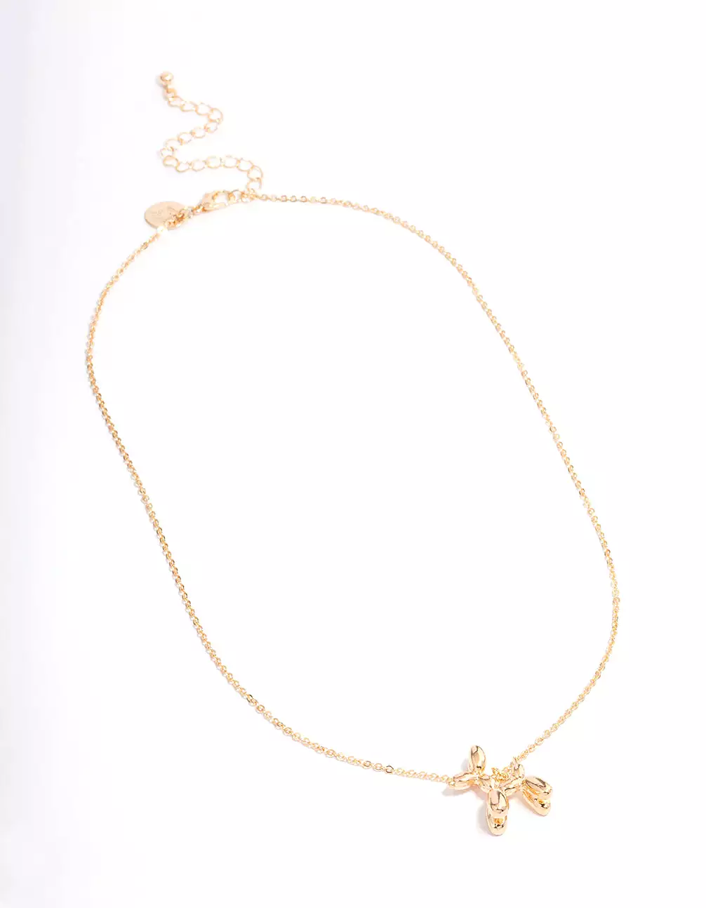 Gold Bubble Dog Short Necklace