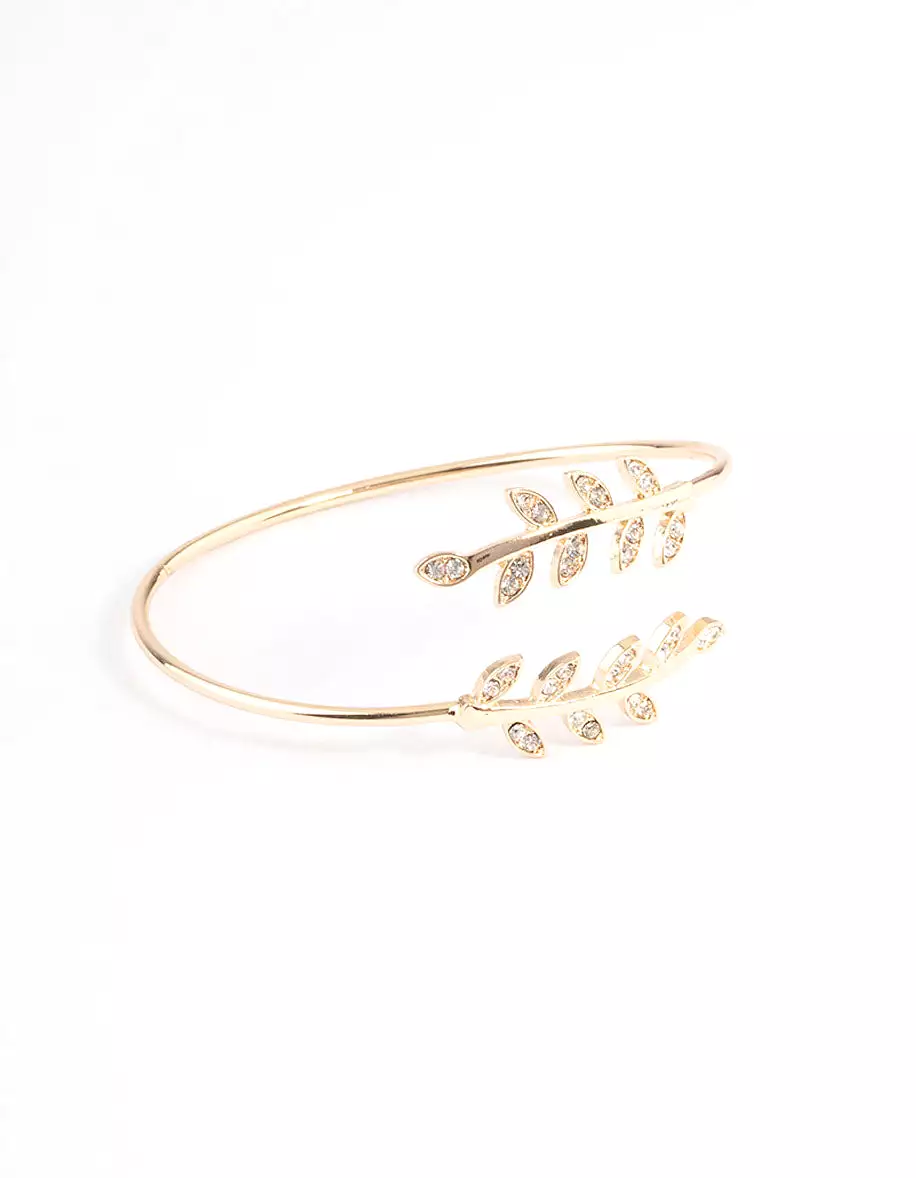 Gold Leaf Wrap Cuff Bangle