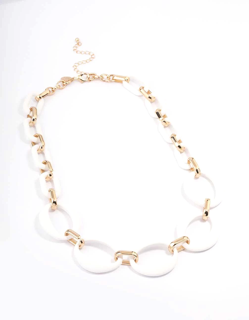 Gold Mixed Oval Link Short Necklace