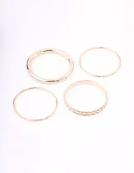 Gold Ornate Bangle 4-Pack