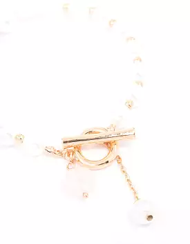 Gold Pearl Beaded T&O Bracelet