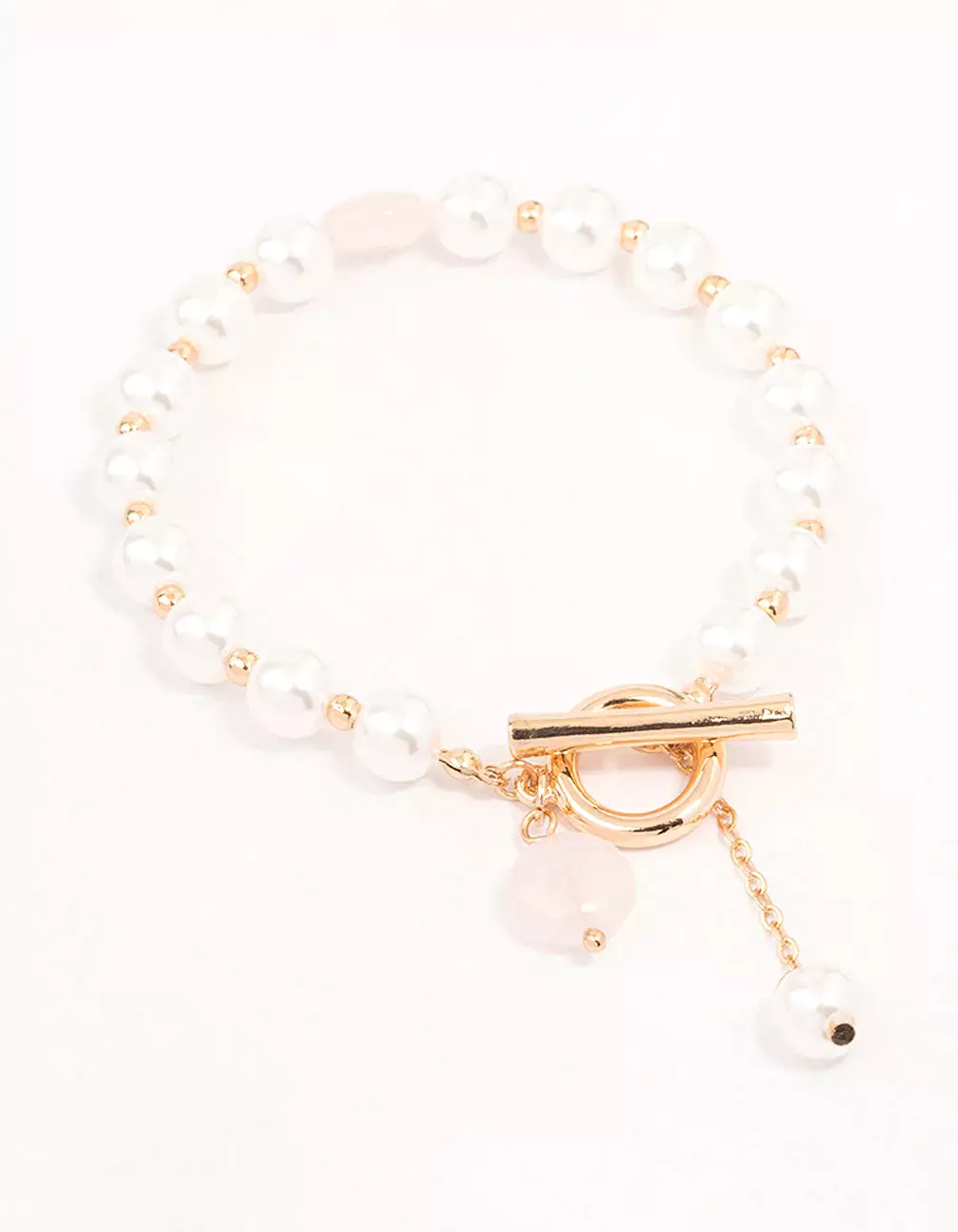 Gold Pearl Beaded T&O Bracelet