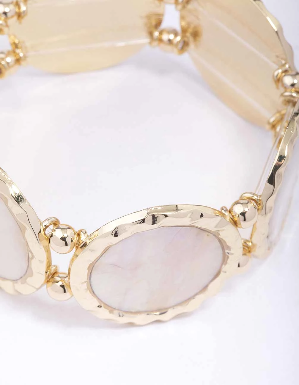 Gold Pearl Disc Bracelet