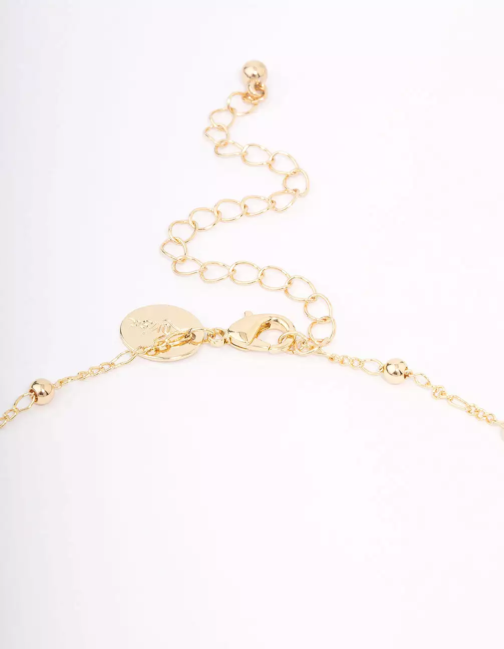 Gold Plated Coin & Cross Lariat Necklace