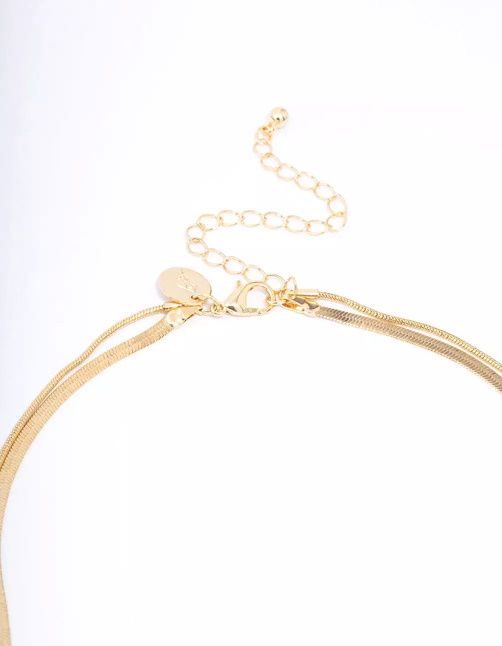 Gold Plated Plain Cross Snake Layered Necklace