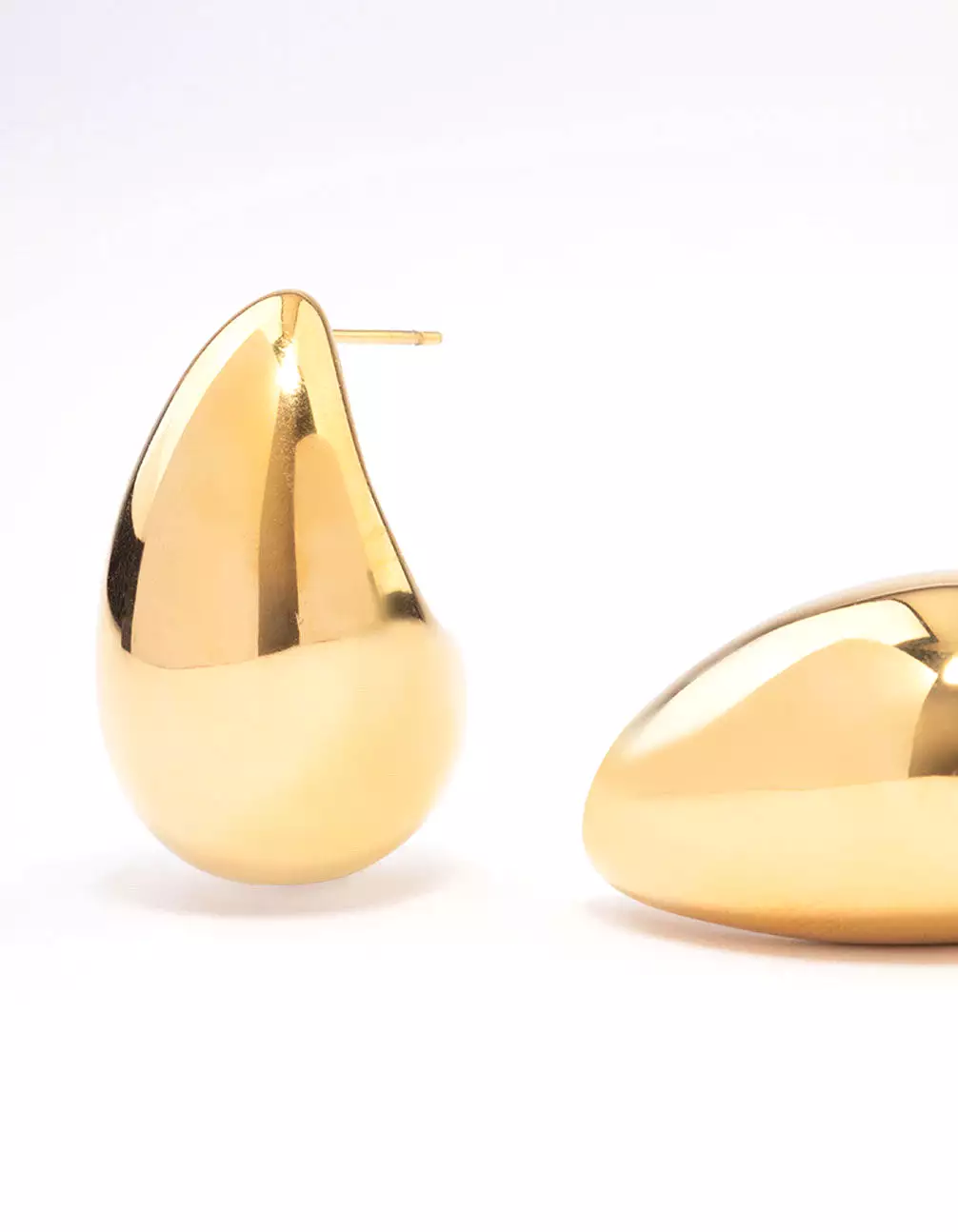 Gold Plated Stainless Steel Large Teardrop Earrings