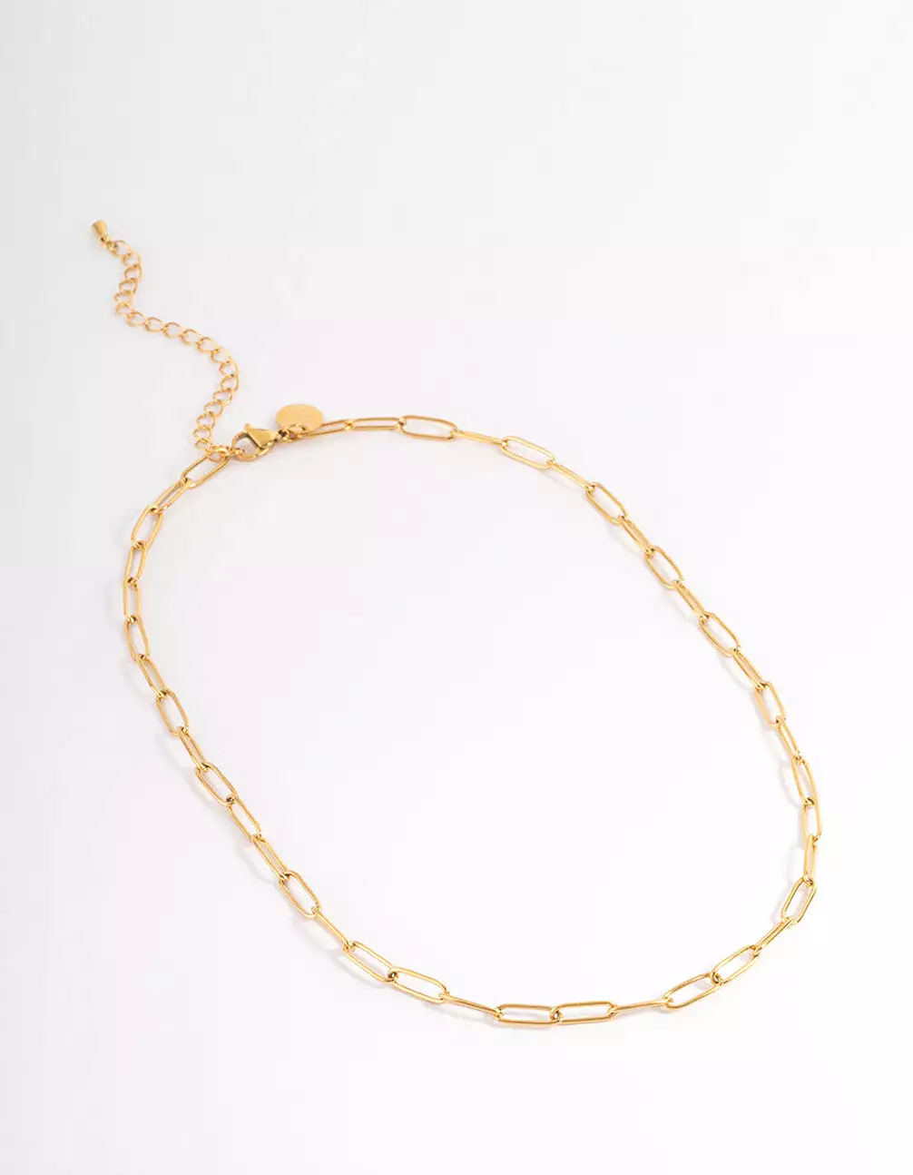 Gold Plated Stainless Steel Open Oval Link Necklace