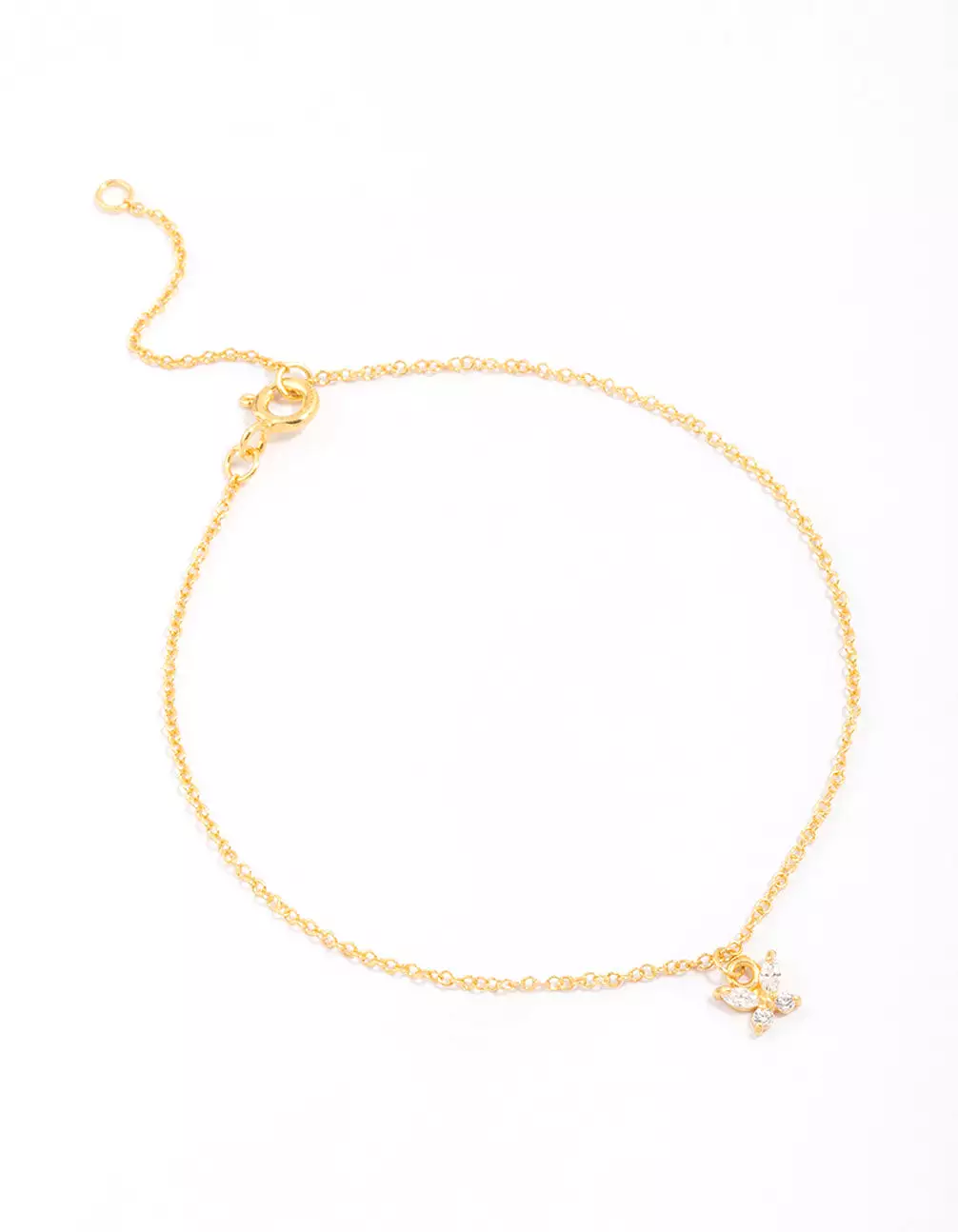 Gold Plated Sterling Silver Butterfly Charm Anklet & Bracelet