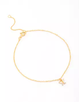 Gold Plated Sterling Silver Butterfly Charm Anklet & Bracelet