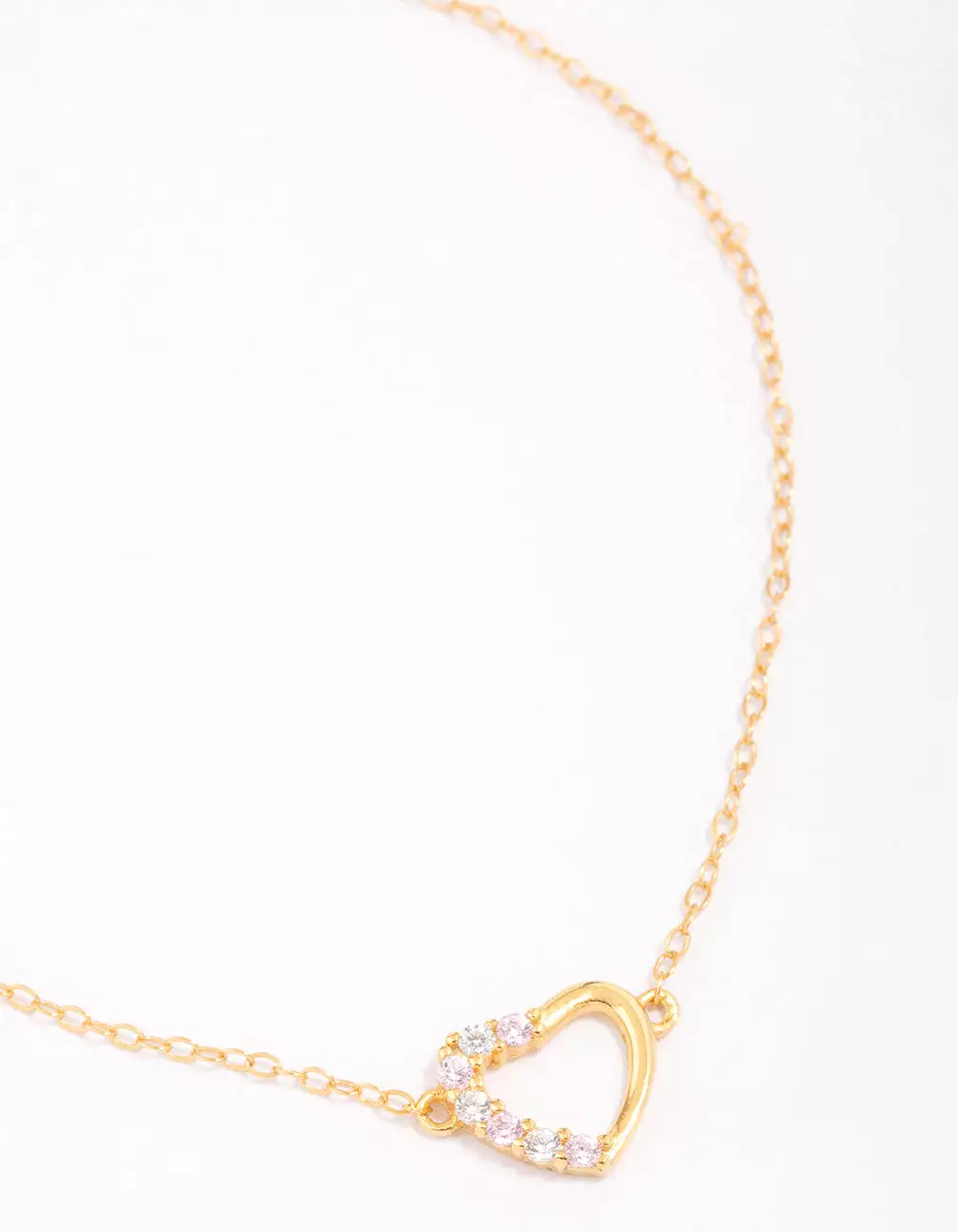 Gold Plated Sterling Silver Cubic Zirconia Heart Bracelet