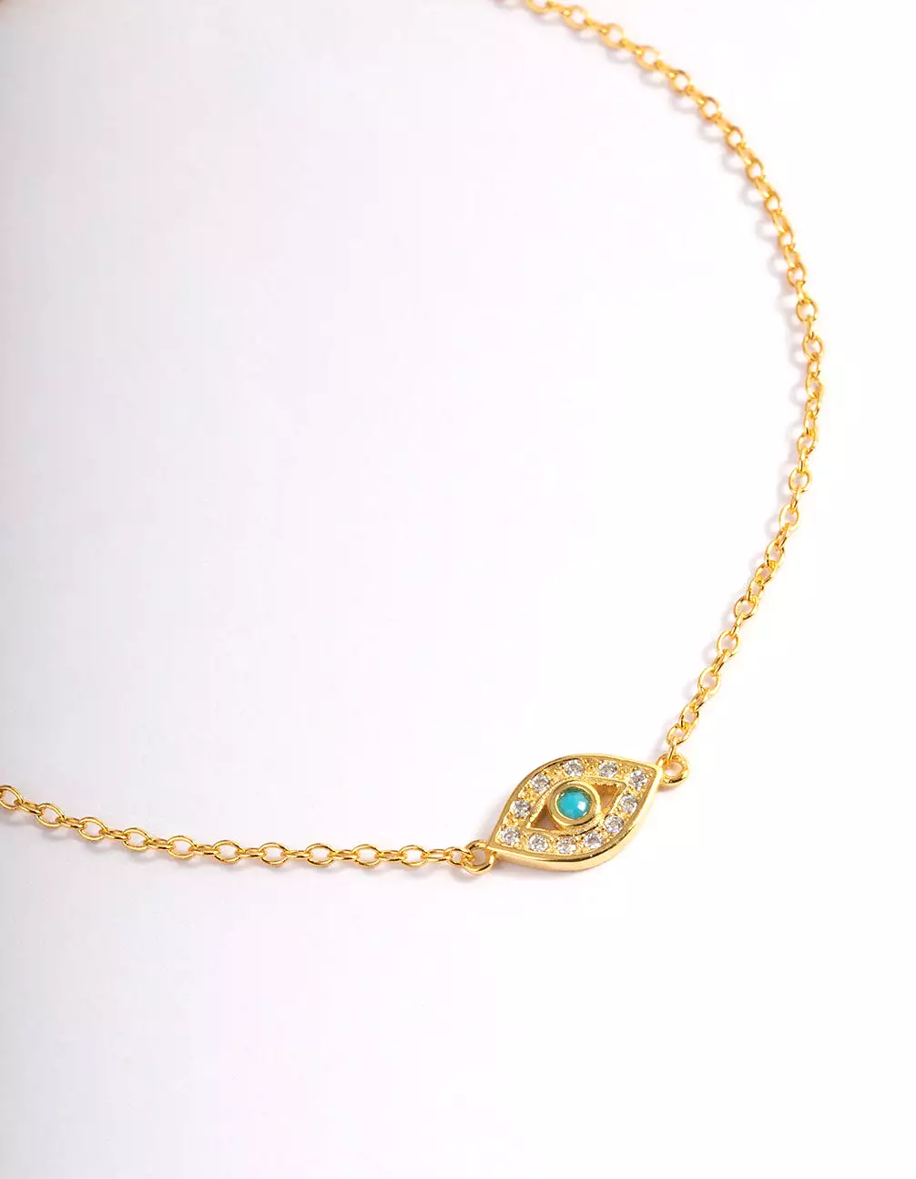 Gold Plated Sterling Silver Evil Eye Bracelet