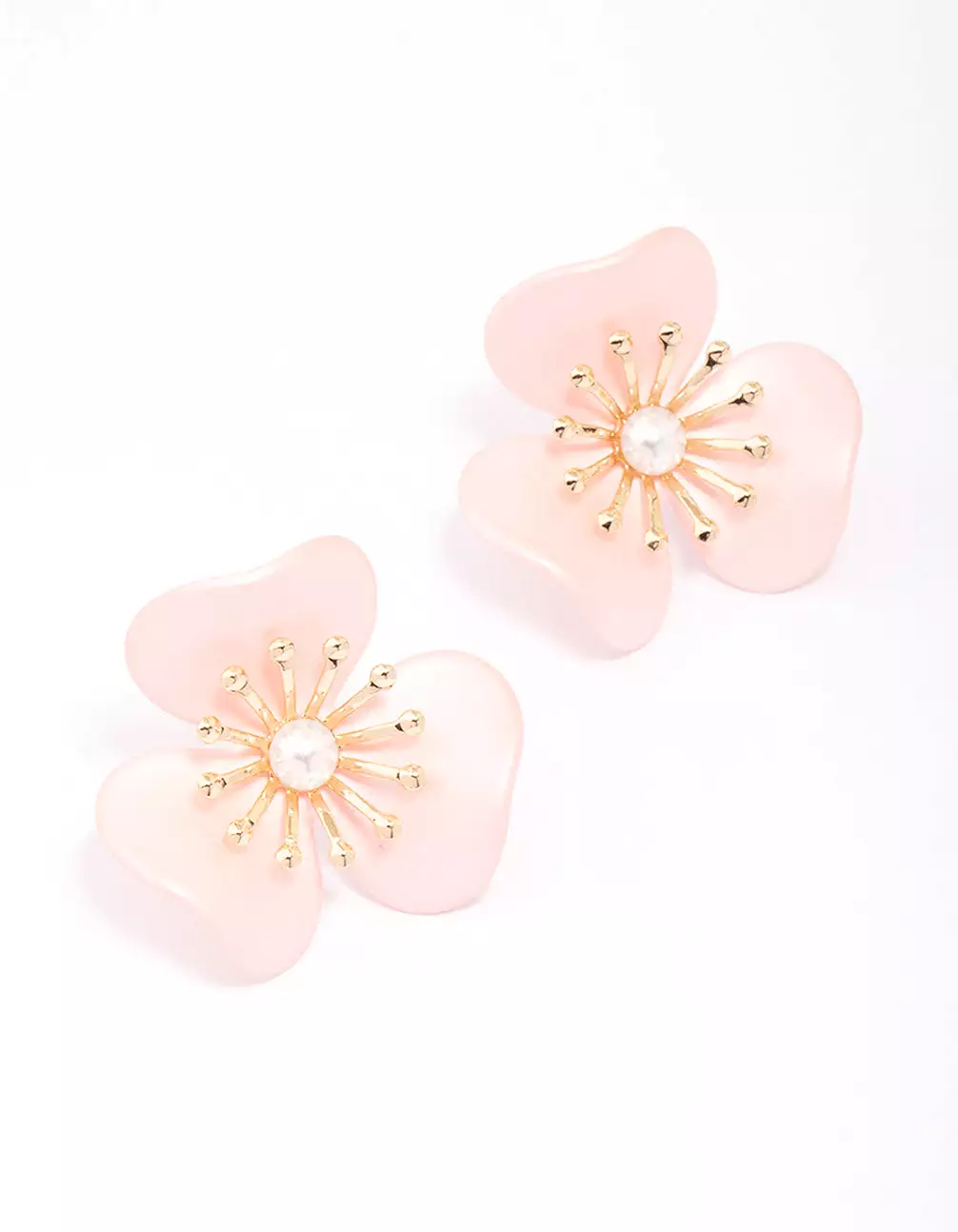 Gold Statement Flower Stud Earrings