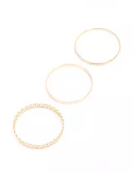 Gold Woven Bangle 3-Pack