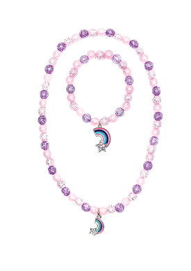 Great Pretenders - Purple Rainbow Necklace & Bracelet Set