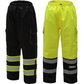 GSS Enhanced Visibility Black ONYX Rain Pants with Segmented Tape and Teflon Protector (6713)