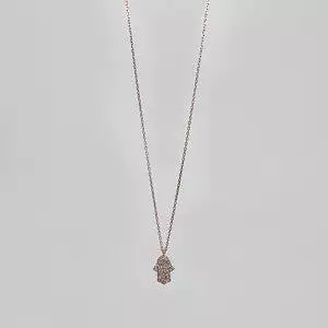 Hamsa Hand Fine Link Chain Necklace